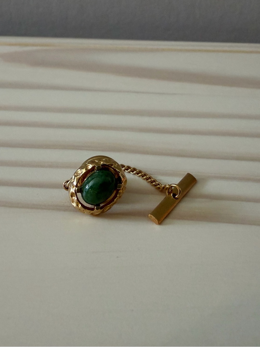 Vintage Jade Tie Tack Pin